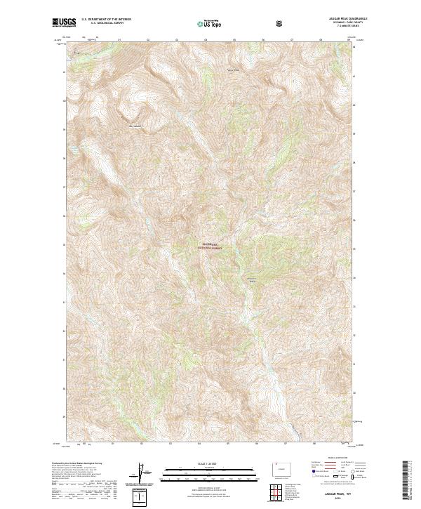 USGS US Topo 7.5-minute map for Jaggar Peak WY 2021