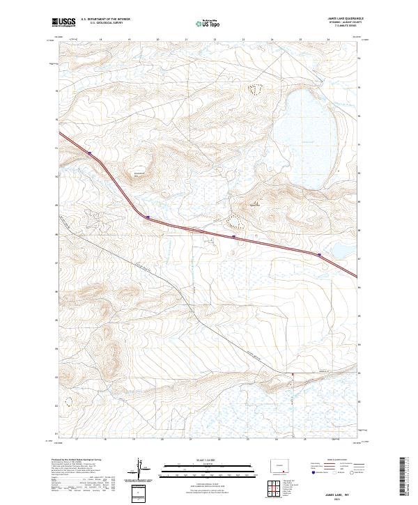 USGS US Topo 7.5-minute map for James Lake WY 2021