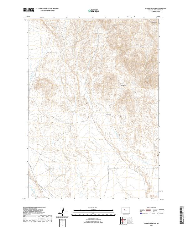 USGS US Topo 7.5-minute map for Jenkins Mountain WY 2021