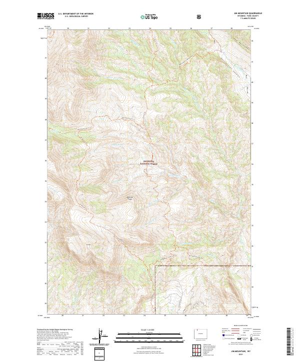 USGS US Topo 7.5-minute map for Jim Mountain WY 2021