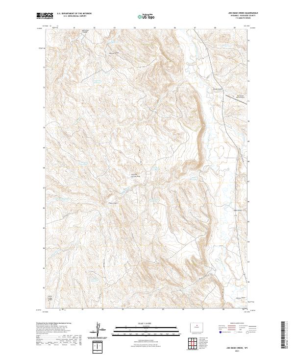 USGS US Topo 7.5-minute map for Joe Emge Creek WY 2021