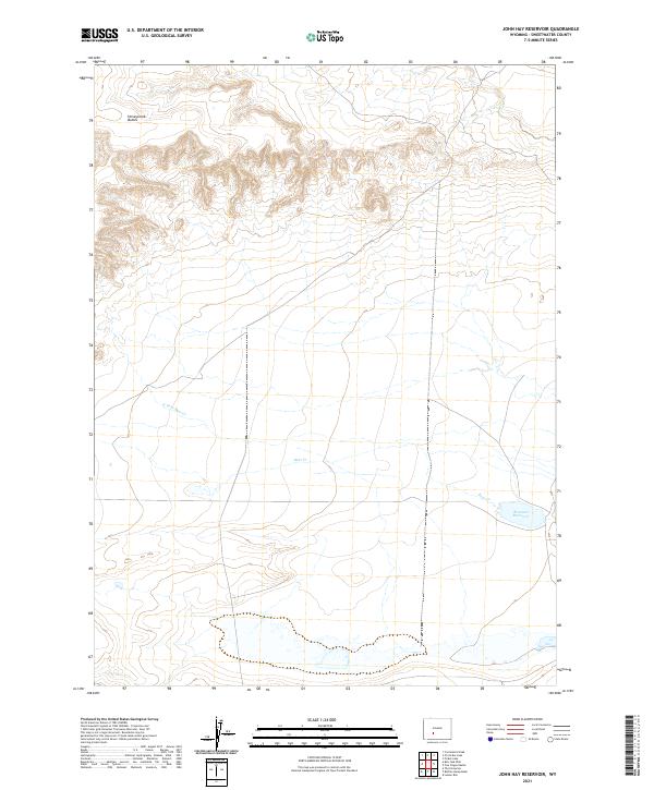 USGS US Topo 7.5-minute map for John Hay Reservoir WY 2021