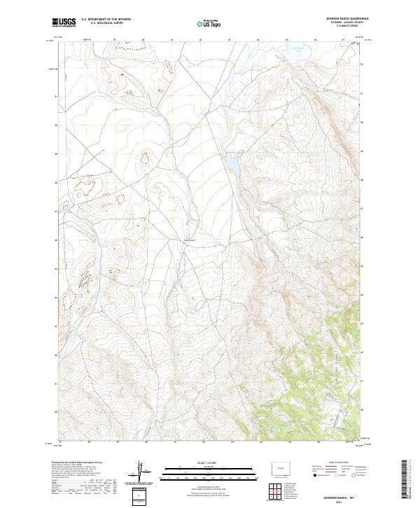 USGS US Topo 7.5-minute map for Johnson Ranch WY 2021