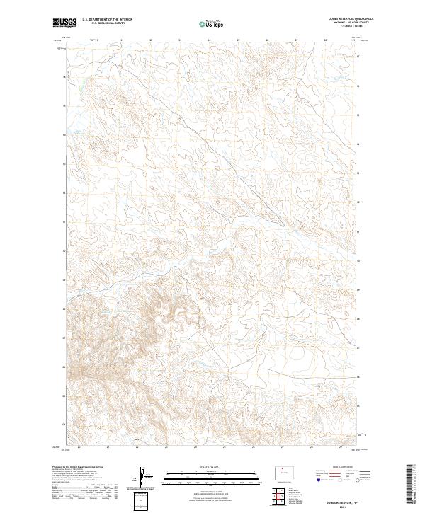 USGS US Topo 7.5-minute map for Jones Reservoir WY 2021