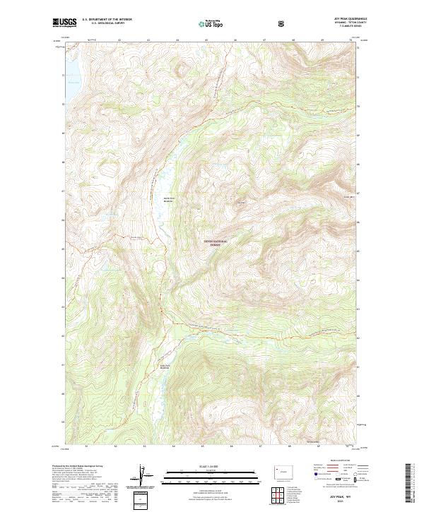 USGS US Topo 7.5-minute map for Joy Peak WY 2021