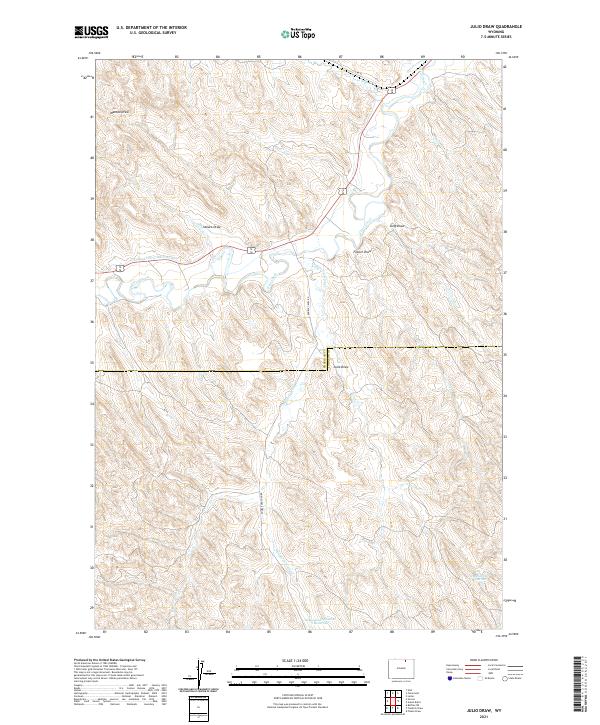 USGS US Topo 7.5-minute map for Julio Draw WY 2021