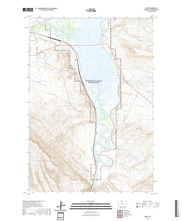 USGS US Topo 7.5-minute map for Kane WY 2021