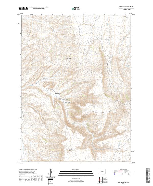 US Topo 7.5-minute map for Kappes Canyon WY