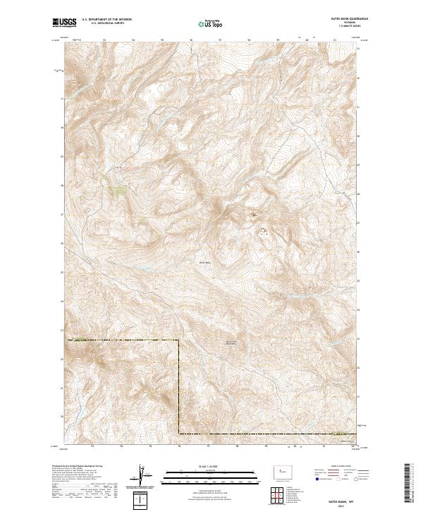 USGS US Topo 7.5-minute map for Kates Basin WY 2021