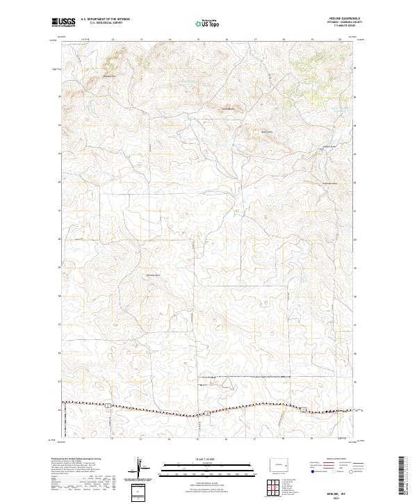 USGS US Topo 7.5-minute map for Keeline WY 2021