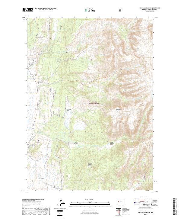 USGS US Topo 7.5-minute map for Kendall Mountain WY 2021