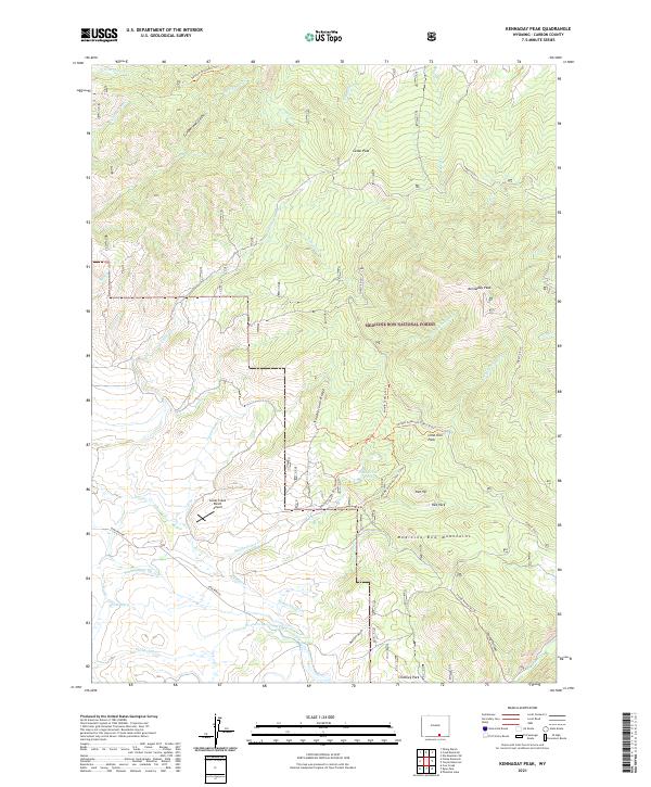 USGS US Topo 7.5-minute map for Kennaday Peak WY 2021