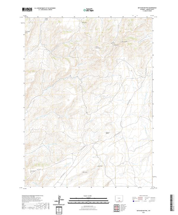 USGS US Topo 7.5-minute map for Ketchum Buttes WY 2021