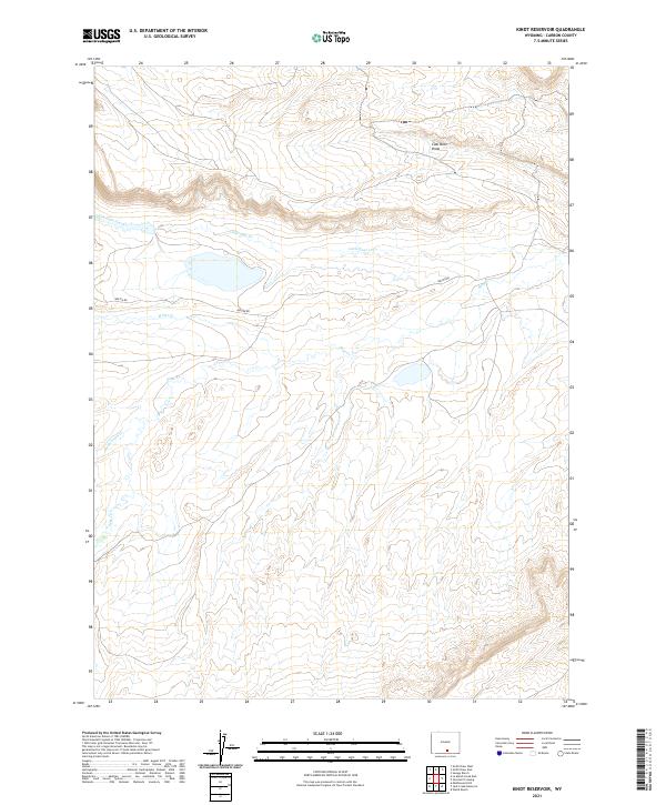 USGS US Topo 7.5-minute map for Kindt Reservoir WY 2021