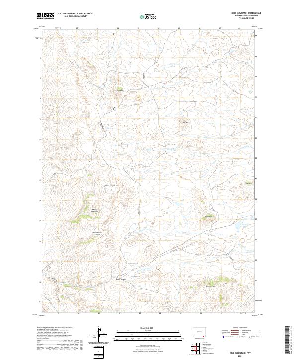 USGS US Topo 7.5-minute map for King Mountain WY 2021