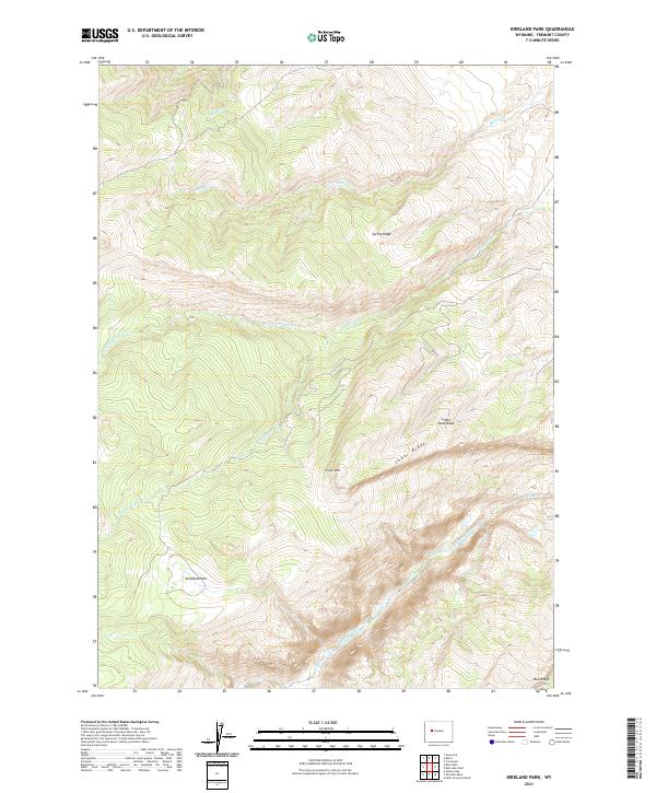 USGS US Topo 7.5-minute map for Kirkland Park WY 2021