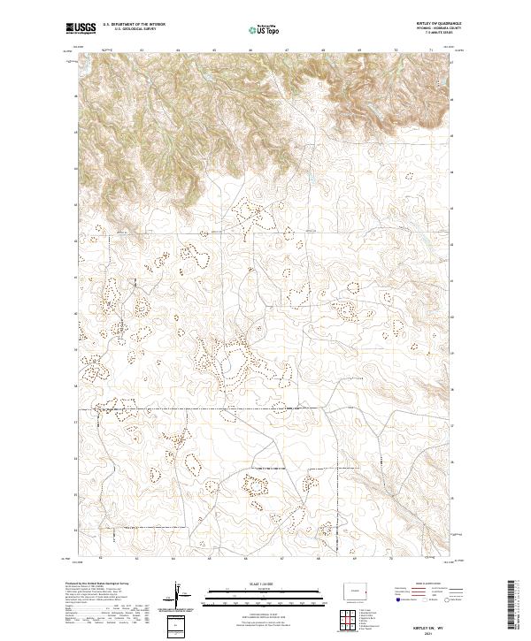 USGS US Topo 7.5-minute map for Kirtley SW WY 2021