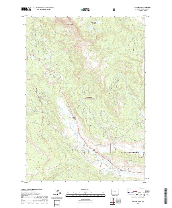 USGS US Topo 7.5-minute map for Kisinger Lakes WY 2021