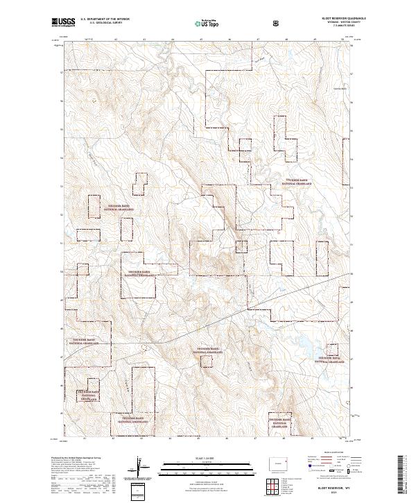 USGS US Topo 7.5-minute map for Klodt Reservoir WY 2021