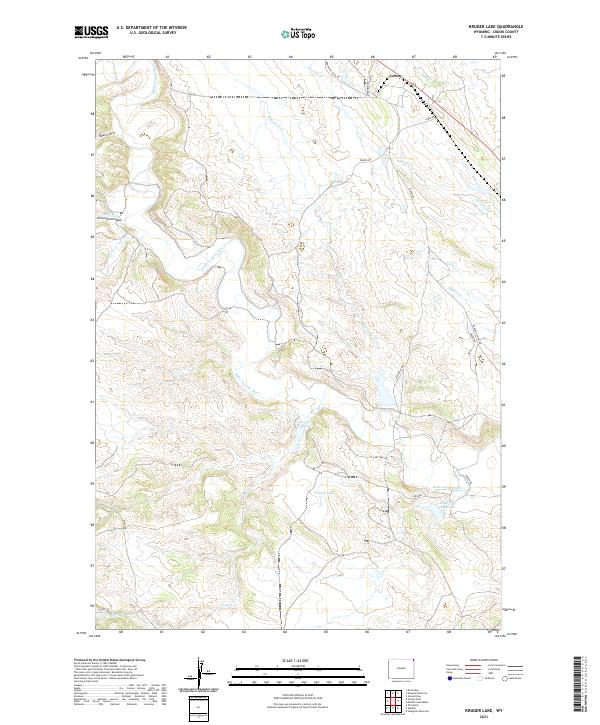 USGS US Topo 7.5-minute map for Kruger Lake WY 2021