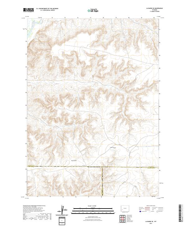 USGS US Topo 7.5-minute map for La Barge SE WY 2021