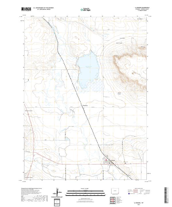 USGS US Topo 7.5-minute map for La Grange WY 2021