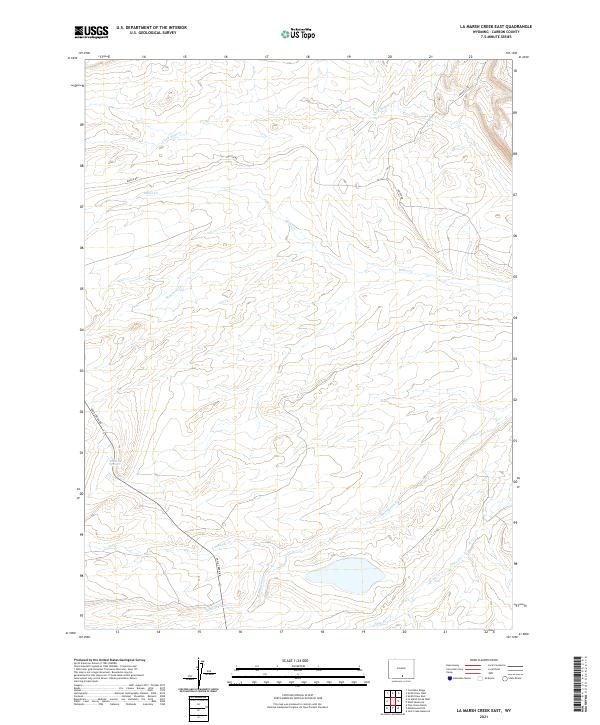 USGS US Topo 7.5-minute map for La Marsh Creek East WY 2021