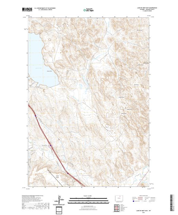 US Topo 7.5-minute map for Lake De Smet East WY