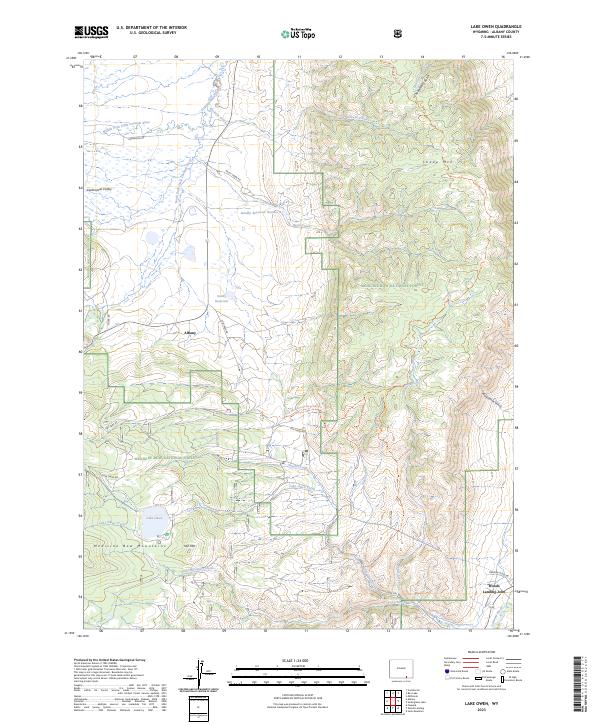 US Topo 7.5-minute map for Lake Owen WY