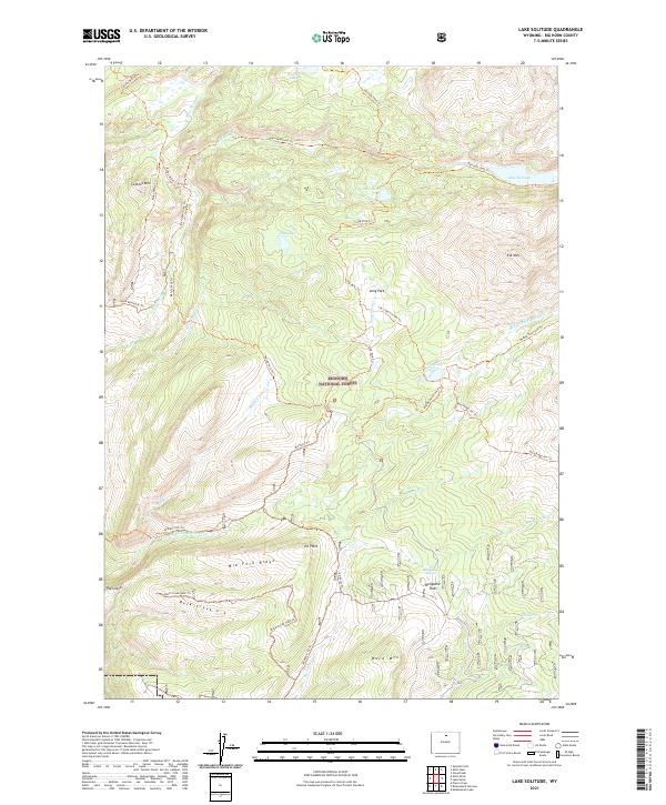 USGS US Topo 7.5-minute map for Lake Solitude WY 2021