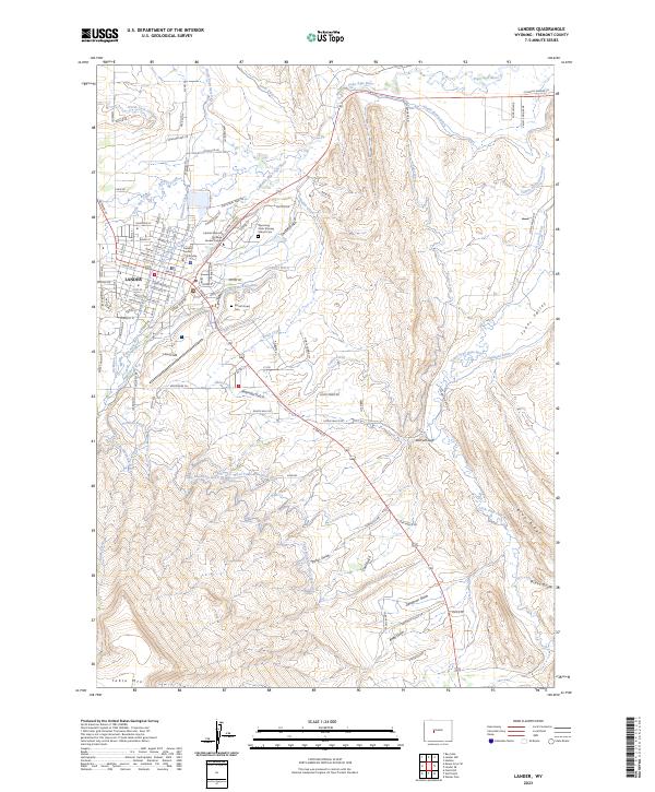 US Topo 7.5-minute map for Lander WY
