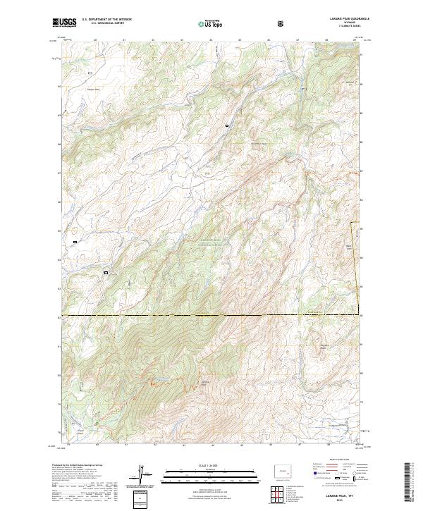 US Topo 7.5-minute map for Laramie Peak WY