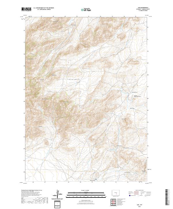 USGS US Topo 7.5-minute map for Leo WY 2021