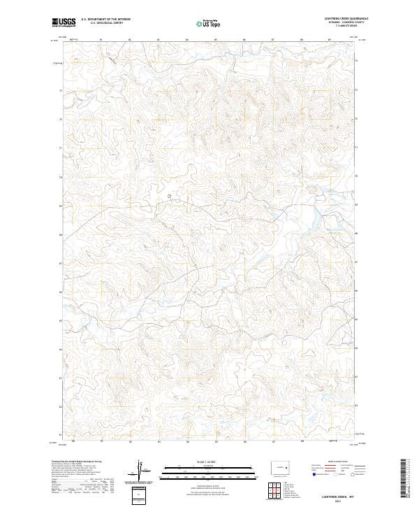 USGS US Topo 7.5-minute map for Lightning Creek WY 2021