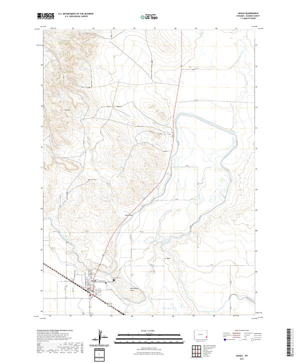 USGS US Topo 7.5-minute map for Lingle WY 2021