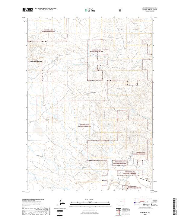 USGS US Topo 7.5-minute map for Lion Creek WY 2021