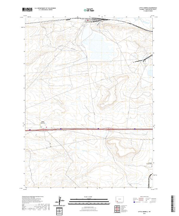 USGS US Topo 7.5-minute map for Little America WY 2021