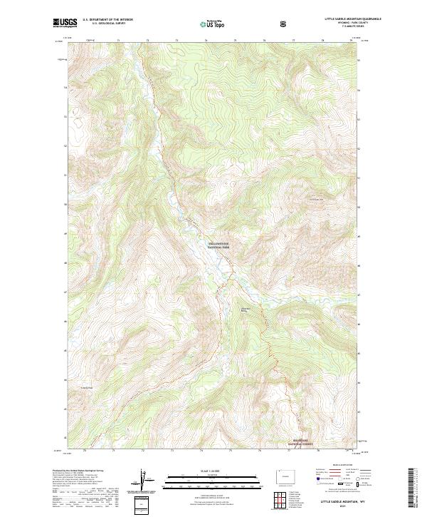 USGS US Topo 7.5-minute map for Little Saddle Mountain WY 2021