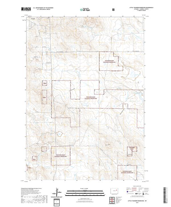 USGS US Topo 7.5-minute map for Little Thunder Reservoir WY 2021