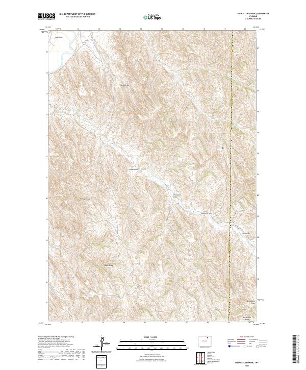 USGS US Topo 7.5-minute map for Livingston Draw WY 2021