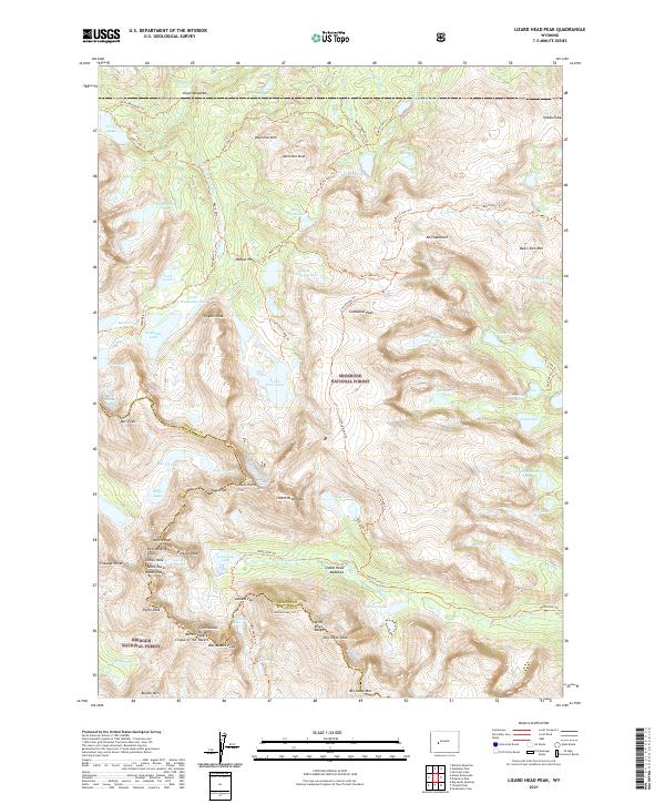 USGS US Topo 7.5-minute map for Lizard Head Peak WY 2021