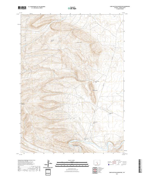 USGS US Topo 7.5-minute map for Lone Haystack Mountain WY 2021