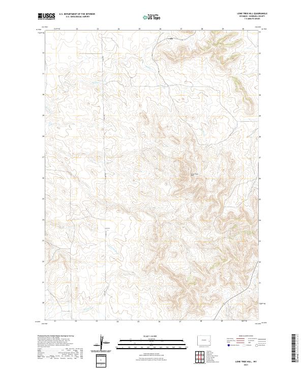 USGS US Topo 7.5-minute map for Lone Tree Hill WY 2021