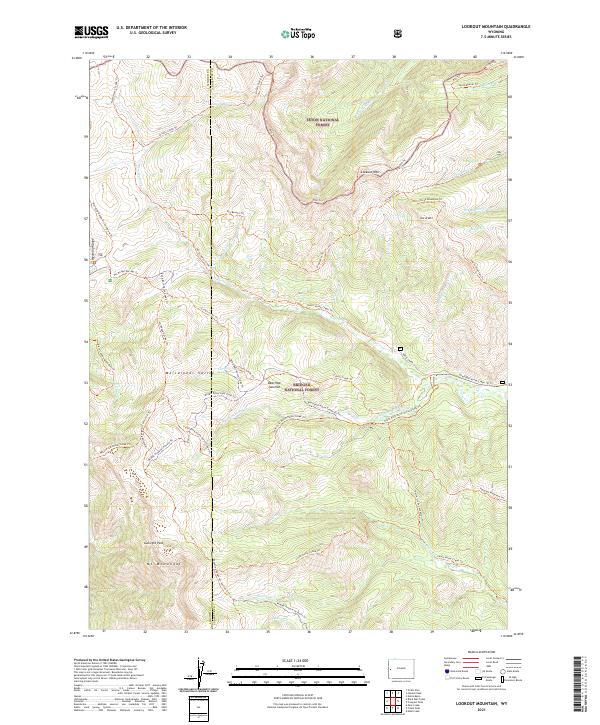 USGS US Topo 7.5-minute map for Lookout Mountain WY 2021