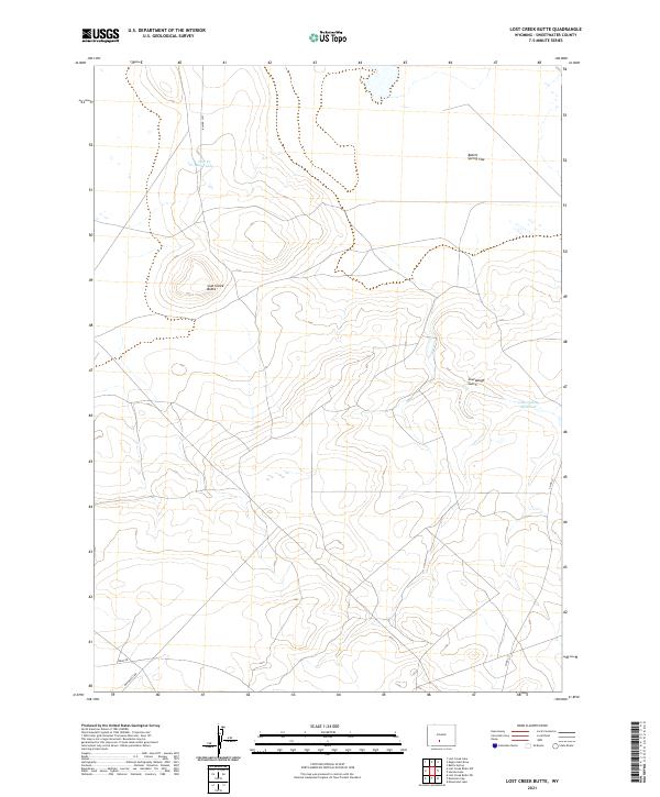 USGS US Topo 7.5-minute map for Lost Creek Butte WY 2021