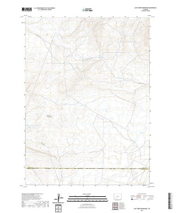 USGS US Topo 7.5-minute map for Lost Creek Reservoir WY 2021