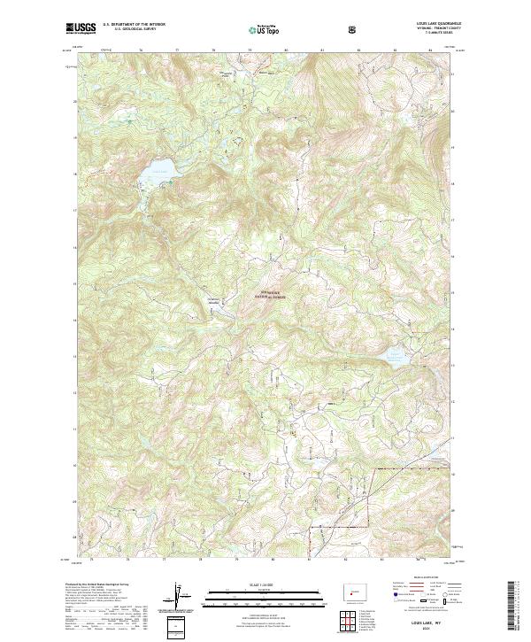 USGS US Topo 7.5-minute map for Louis Lake WY 2021