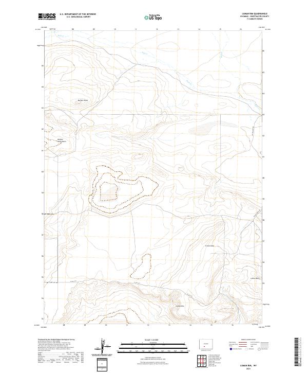 USGS US Topo 7.5-minute map for Luman Rim WY 2021