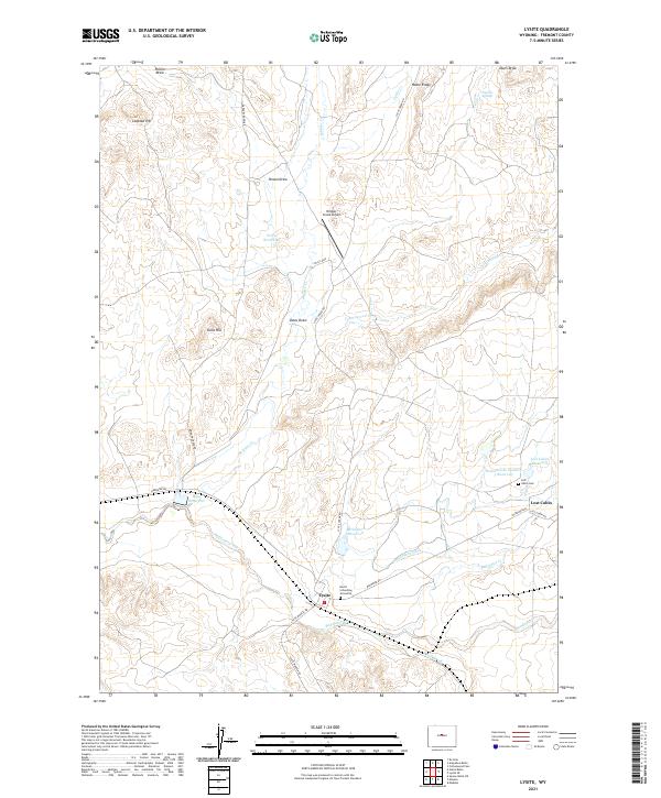 USGS US Topo 7.5-minute map for Lysite WY 2021