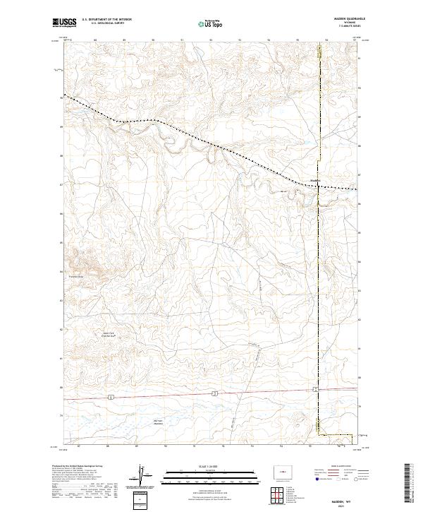 USGS US Topo 7.5-minute map for Madden WY 2021